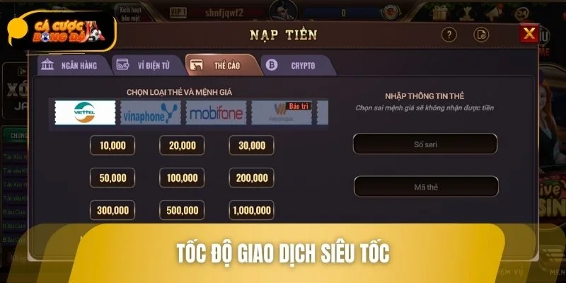 Quy trình nạp rút tiền nhanh chóng và an toàn tại BOMWIN
